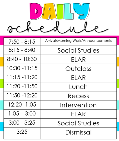 Daily Schedule